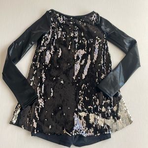 Balera Medium Child black and silver sequin shift dance costume!